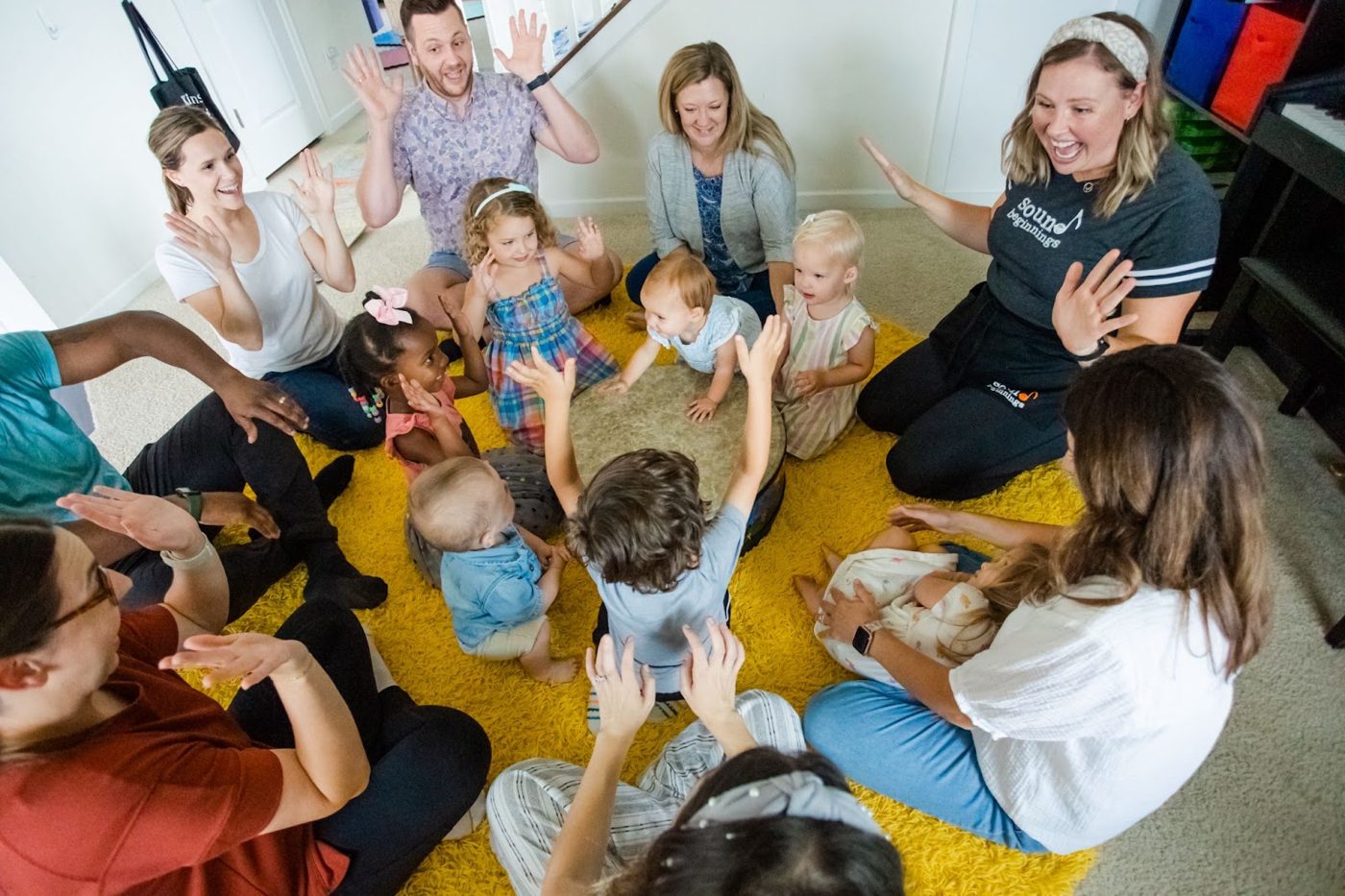 Parents and babies in a Sound Beginnings circle
